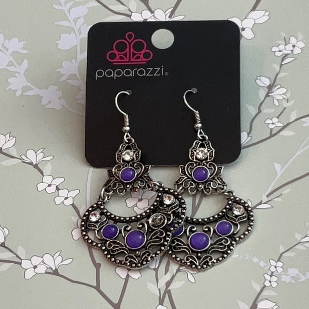 ❄️ Paparazzi | Silver and Purple Dangle Earrings Boho Southwestern